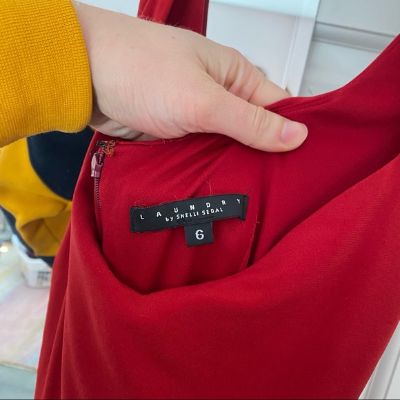 Gorgeous sexy red Laundry by Shelli Segal gown, stretchy and ruched, prom dress - Picture 5 of 5